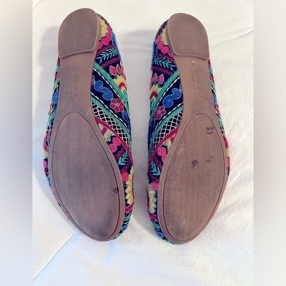 Sonoma women's slip on floral ballet flats multicolor embroidered size 9.5 - Picture 6 of 7